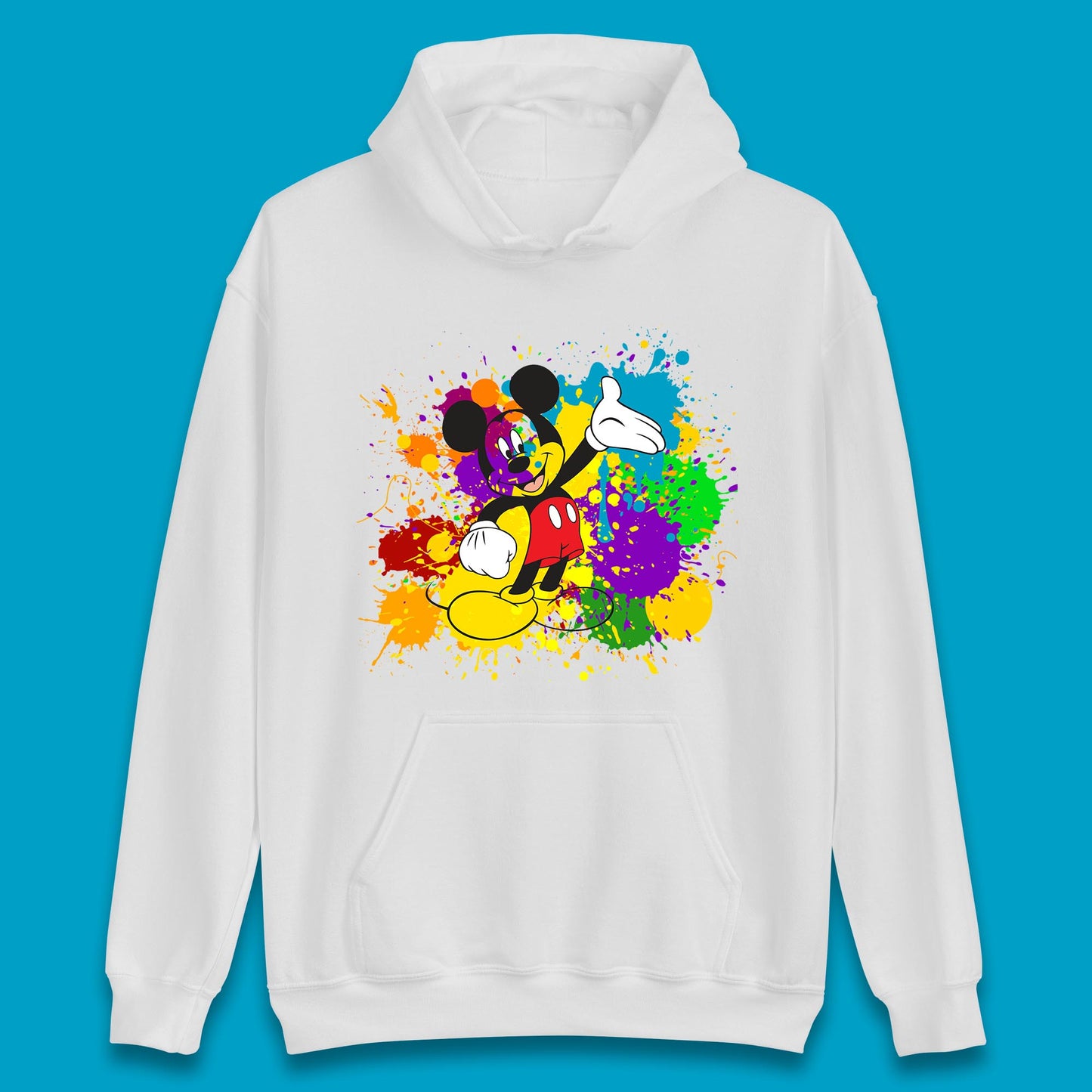 Abstract Paint Splashing On Disney Mickey Mouse Disneyland Trip Unisex Hoodie