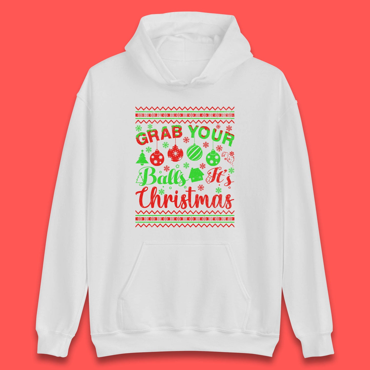 grab your balls christmas funny hoodie