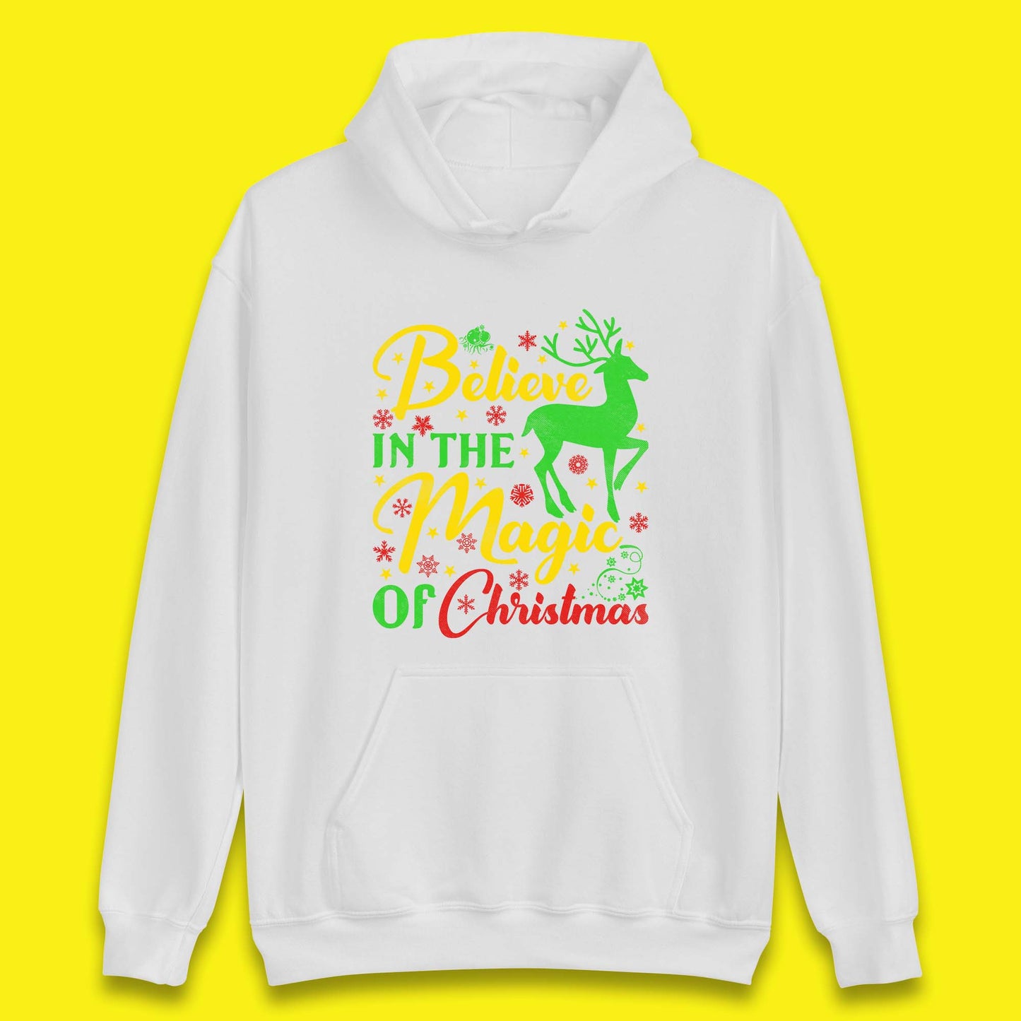 believe in the magic of christmas reindeer hoodie