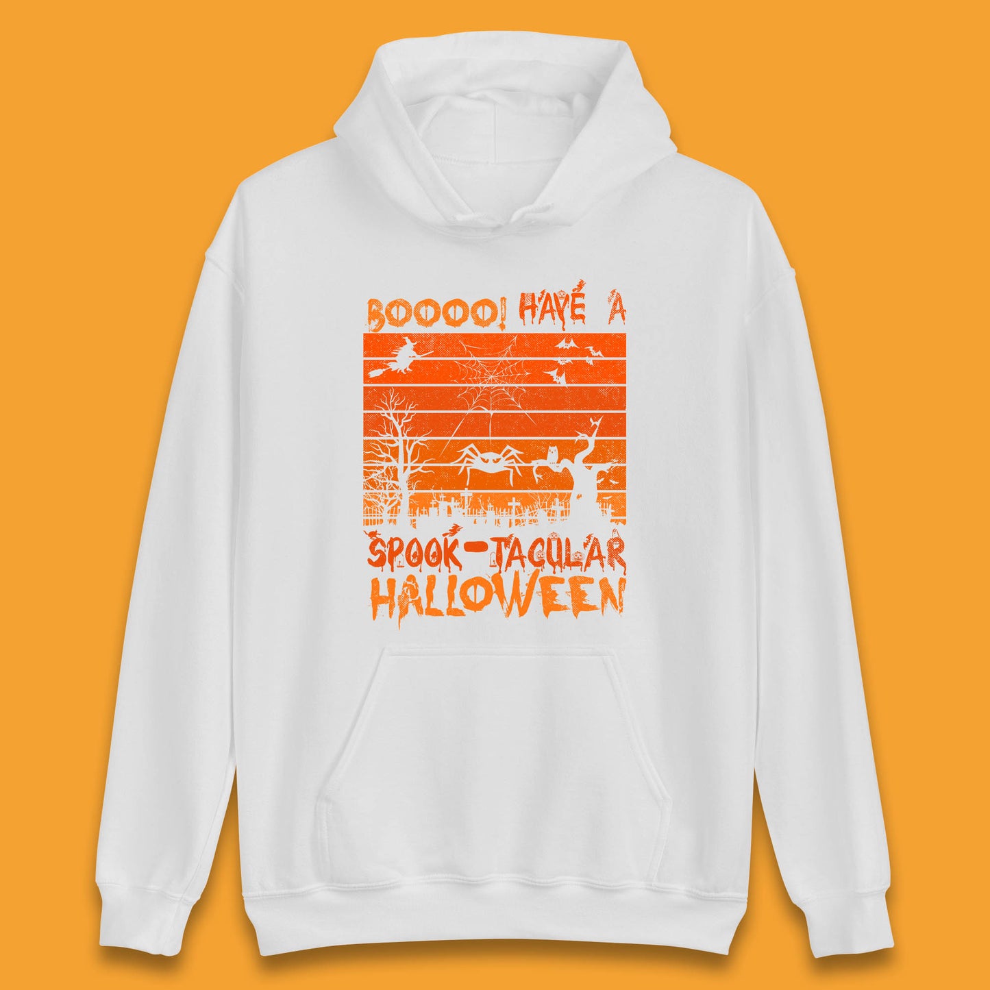 Booo Have A Spook Tacular Halloween Graveyards With Dead Tree Horror Scary Unisex Hoodie