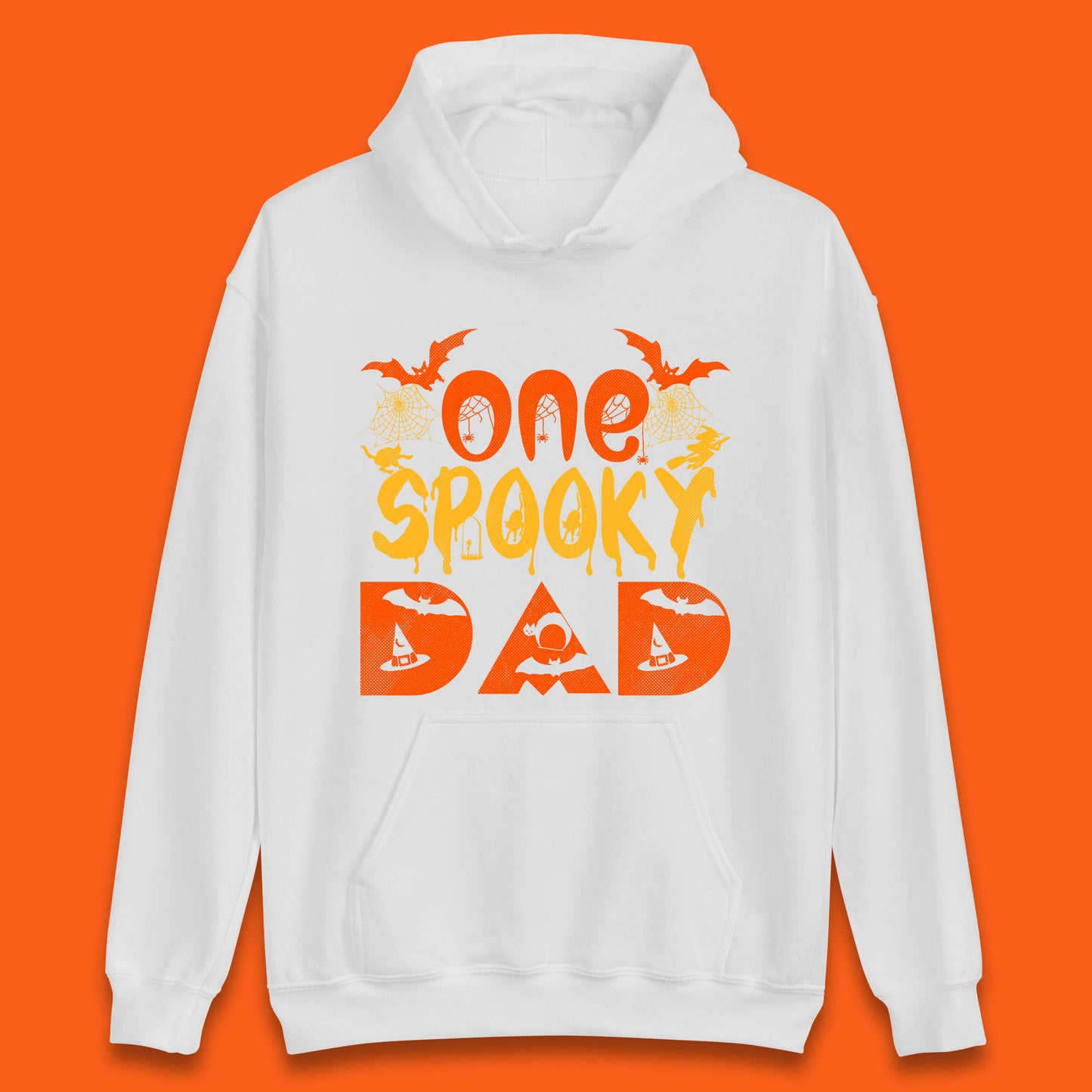 One Spooky Dad Happy Halloween Fall Season Dad Life Spooky Flying Bats Unisex Hoodie