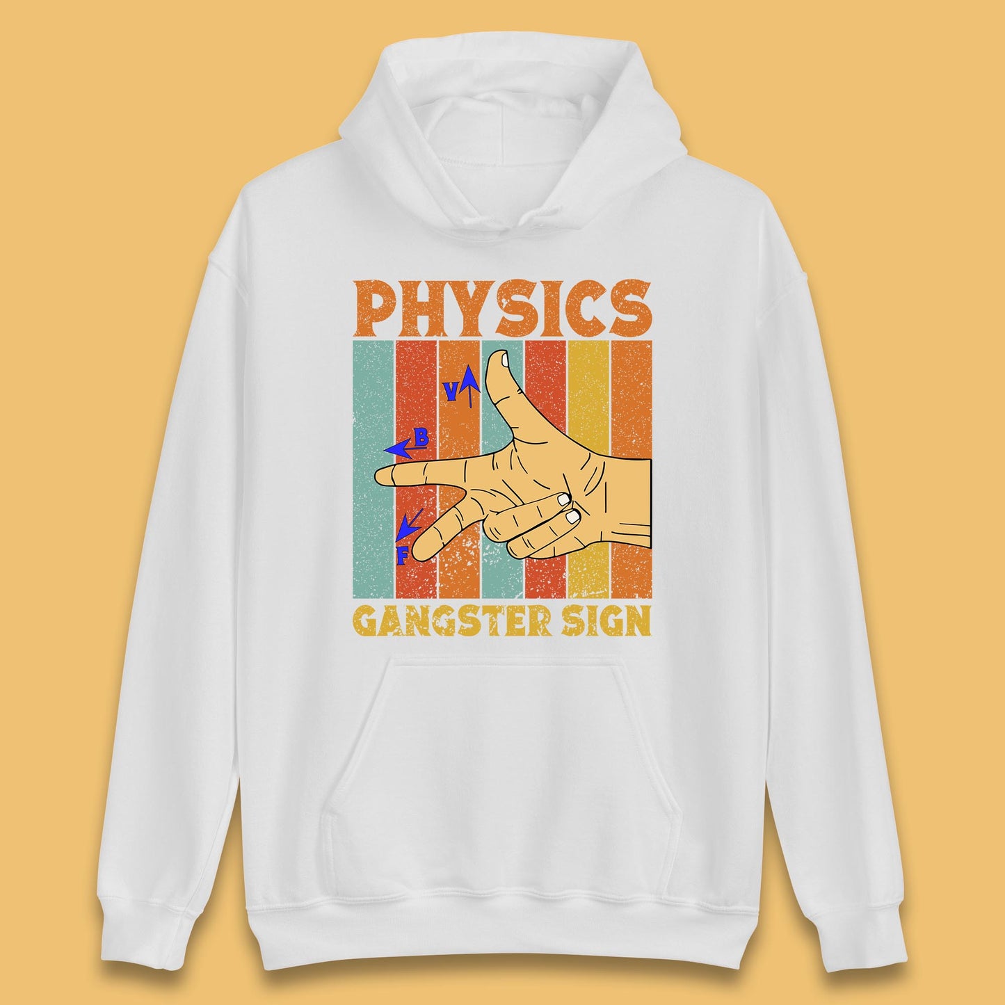 Physics Gangster Sign Right Hand Rule Funny Parody Science Scientist Unisex Hoodie