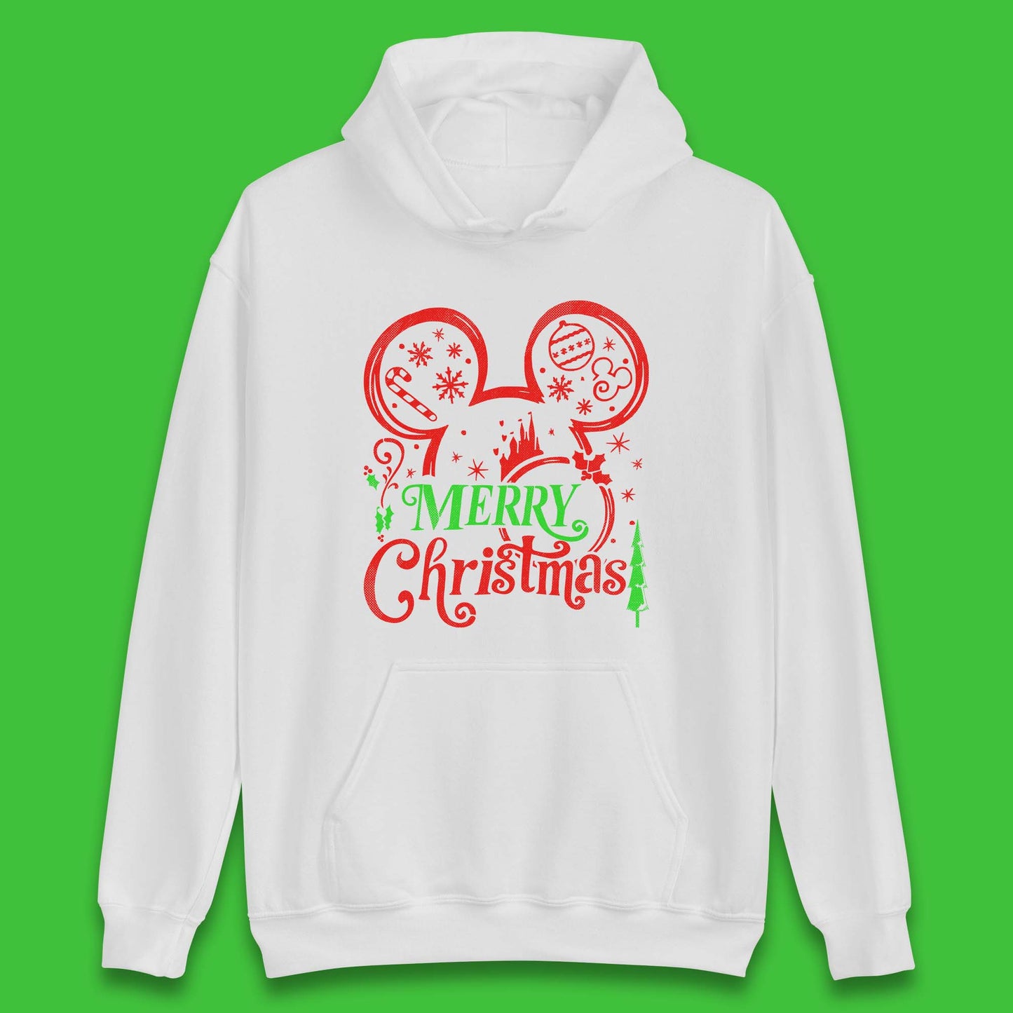 mickey mouse head christmas hoodie