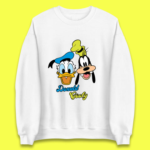 Disney Cartoon Characters Donald Duck And Pluto Goofy Face Disney World Trip Disney Vacation Unisex Sweatshirt
