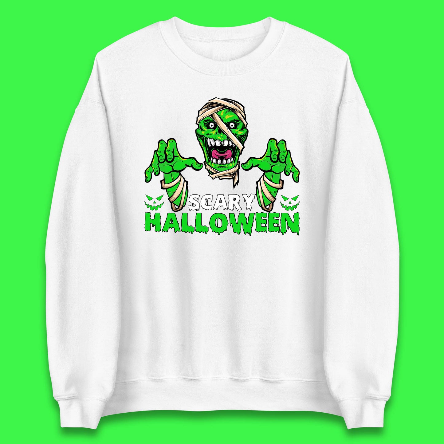 Scary Halloween Skull Zombie Mummy Horror Monster Zombie Hands Scary Vibes Unisex Sweatshirt
