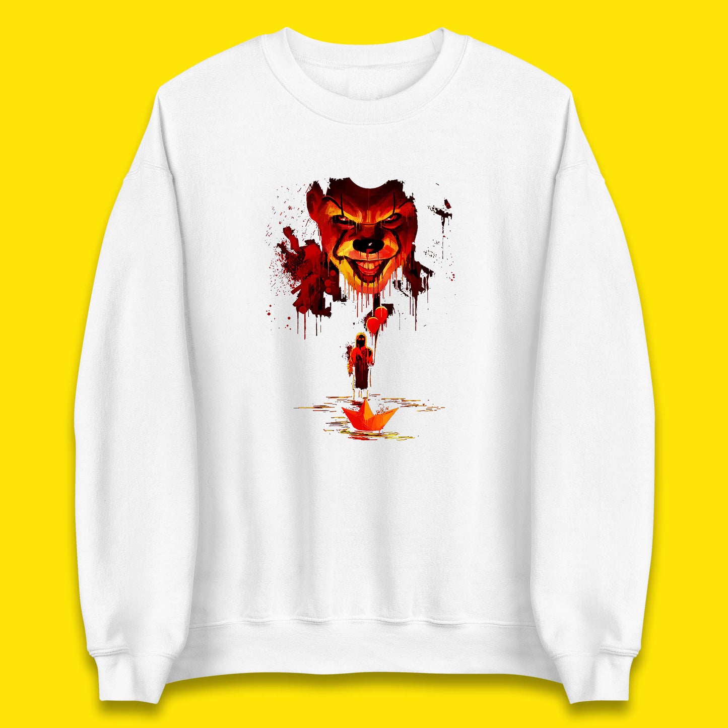 IT Clown Pennywise Halloween Horror Movie Character Serial Killer Clown Costume Unisex Sweatshirt