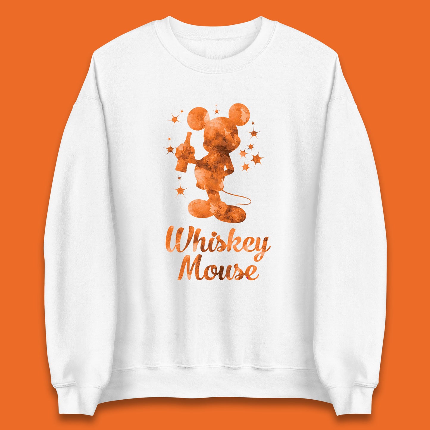 Whiskey Mouse Mickey Minnie Mouse Cartoon Character Holding Beer Bottle Disneyland Whiskey Lovers Unisex Sweatshirt