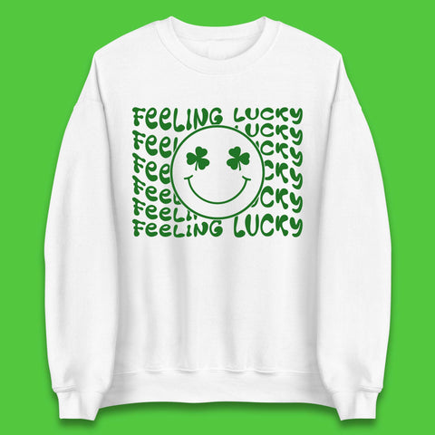 Feeling Lucky Smiley Shamrock Unisex Sweatshirt