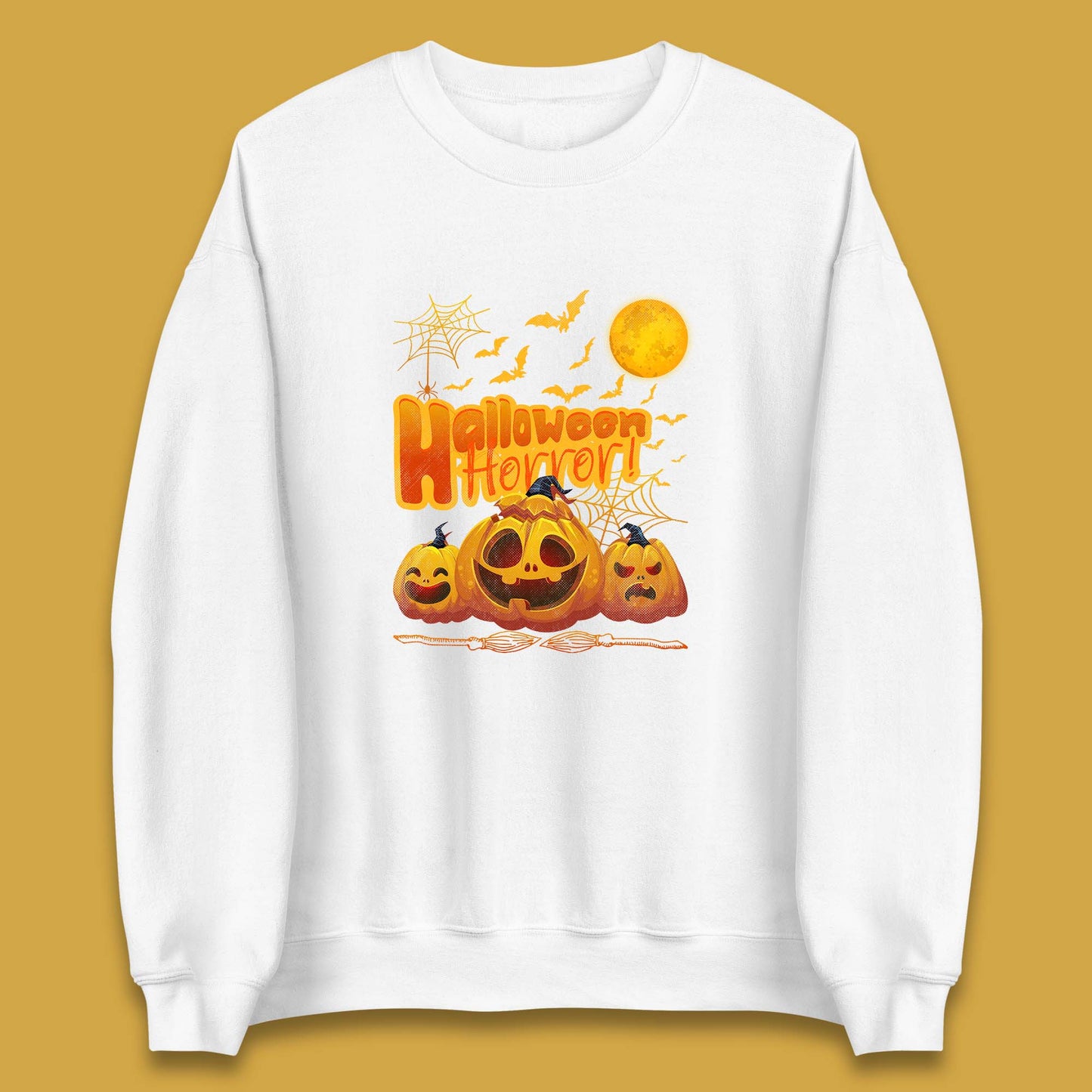 Happy Halloween Jack-o-lantern Horror Scary Monster Pumpkins Unisex Sweatshirt