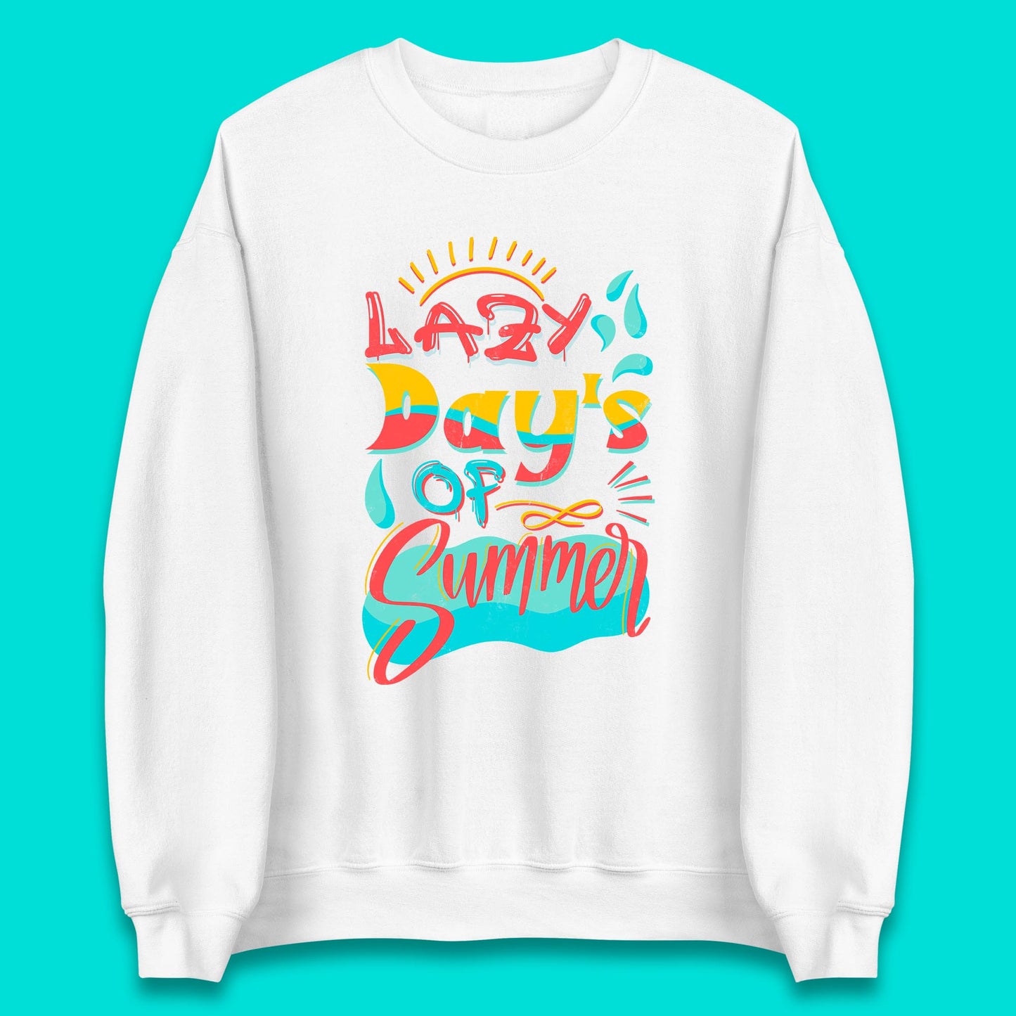 Lazy Days Of Summer Vintage Retro Sunset Surfer Beach Holiday Trip Unisex Sweatshirt