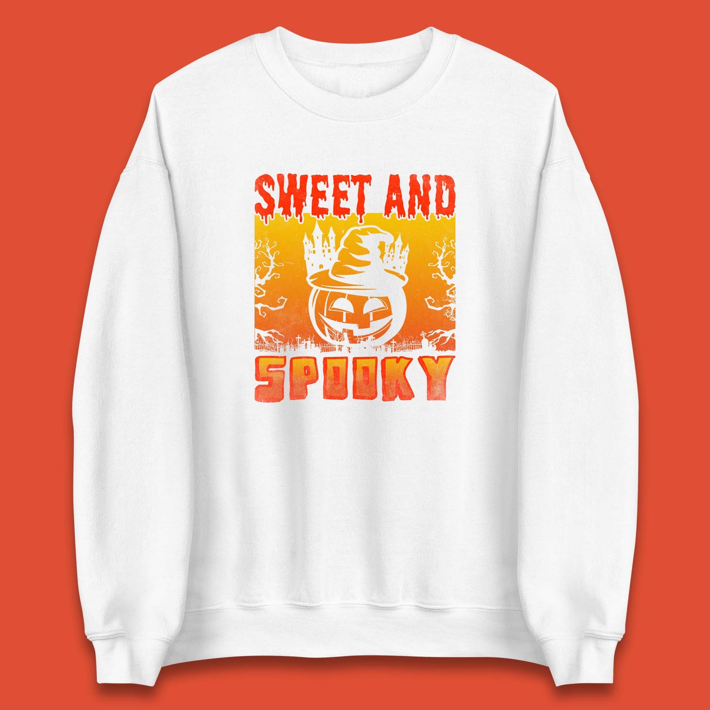 Sweet And Spooky Happy Halloween Witch Hat Pumpkin Horror Scary Season Unisex Sweatshirt