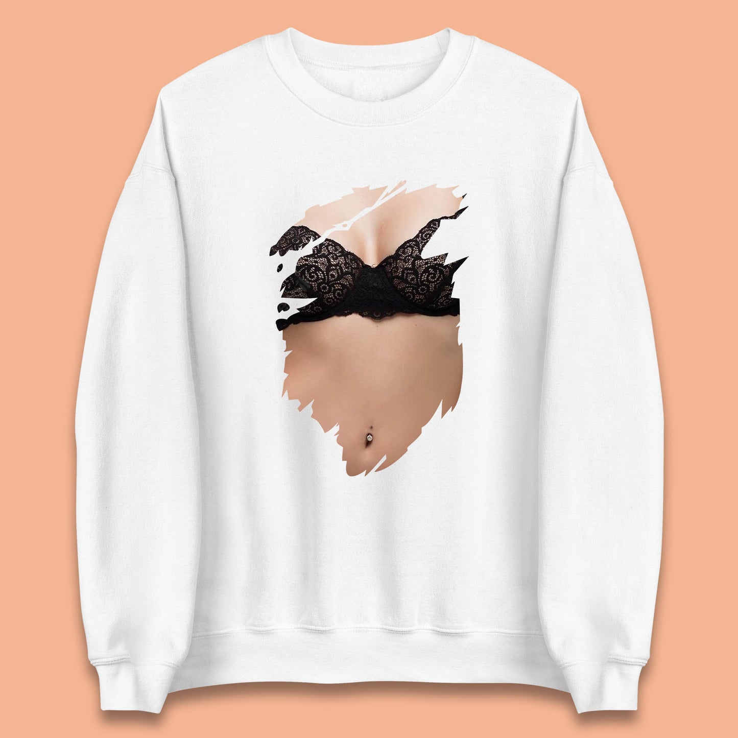 Beautiful Sexy Glamour Blonde Girl Stylish Trendy Summer Fashion Sexy Bra Unisex Sweatshirt