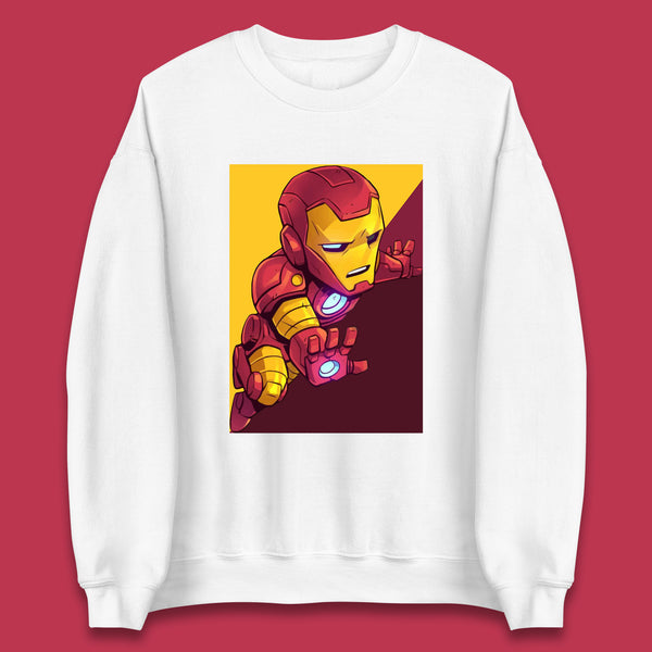 Flying Chibi Iron Man Superhero Marvel Avengers Comic Book Character Iron-Man Marvel Comics Unisex Sweatshirt