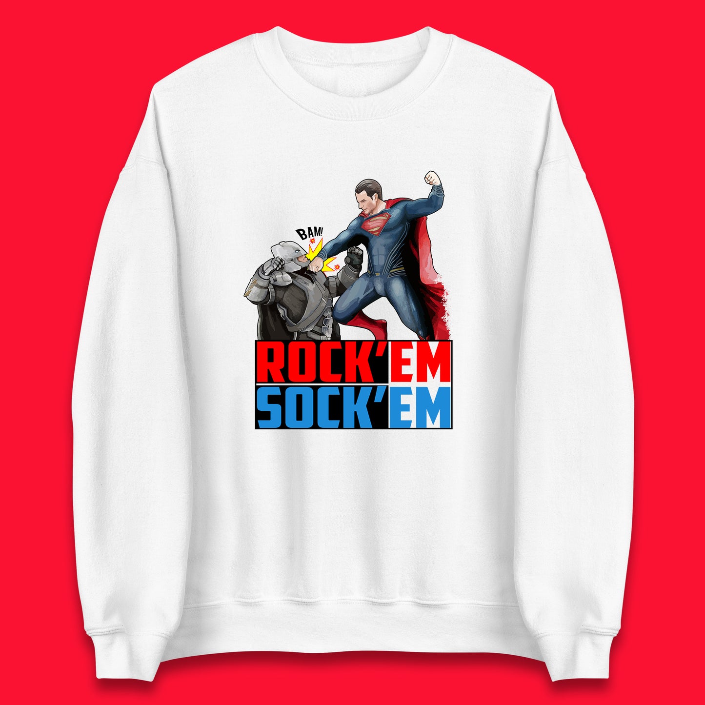 Rock'Em Sock'Em Batman V Superman Dawn Of Justice DC Comics Superheroes Fighting The Ultimate Face Off Unisex Sweatshirt