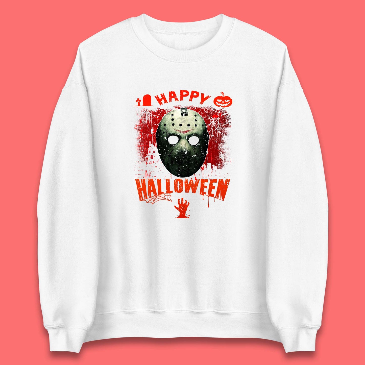 Happy Halloween Jason Voorhees Face Mask Halloween Friday The 13th Horror Movie Unisex Sweatshirt