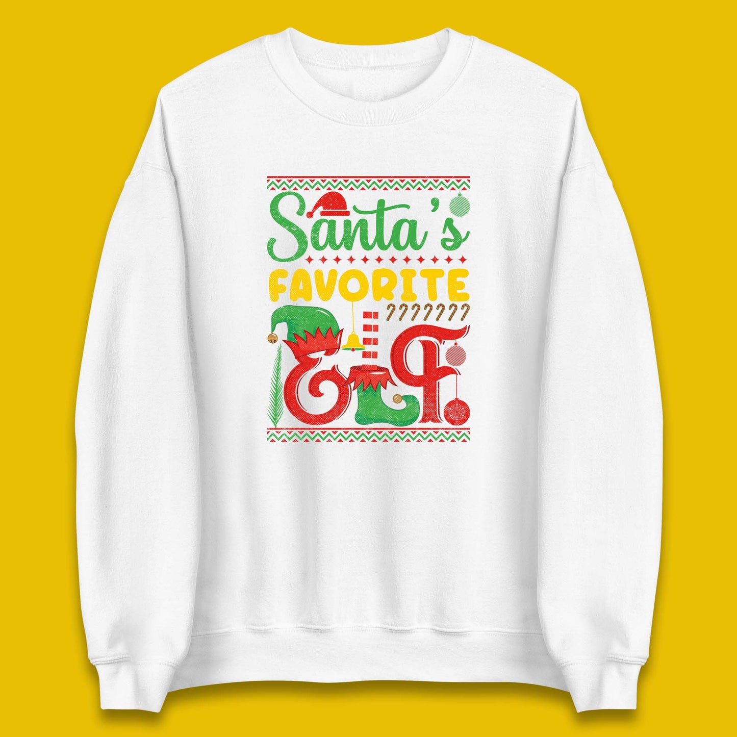 christmas santas favorite elf costume sweatshirt