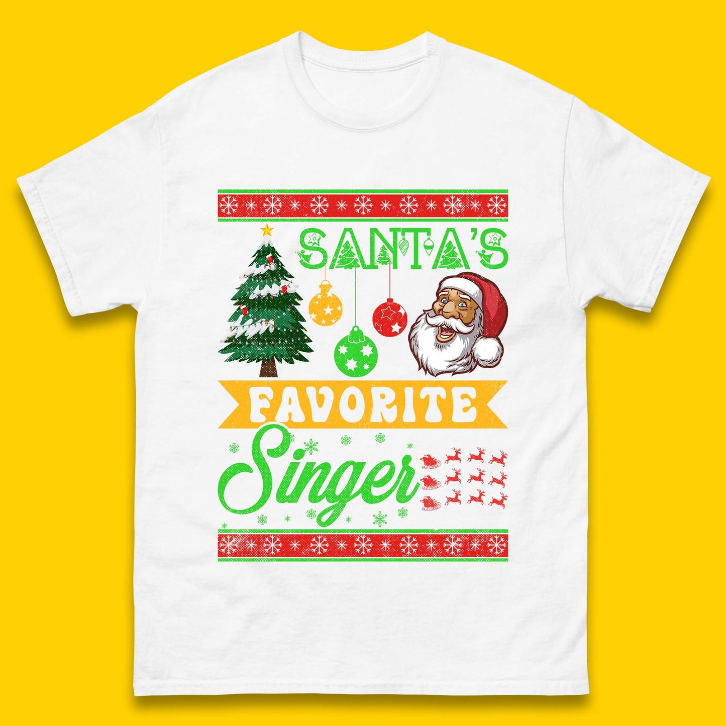 Santa's Favorite Singer Christmas Mens T-Shirt