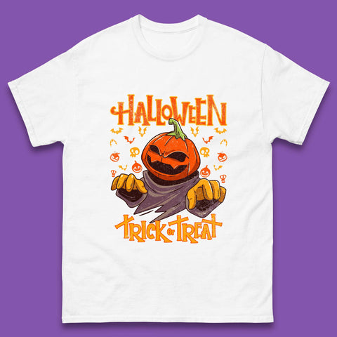Halloween Trick Or Treat Pumpkin Character Halloween Scary Evil Pumpkin Mens Tee Top