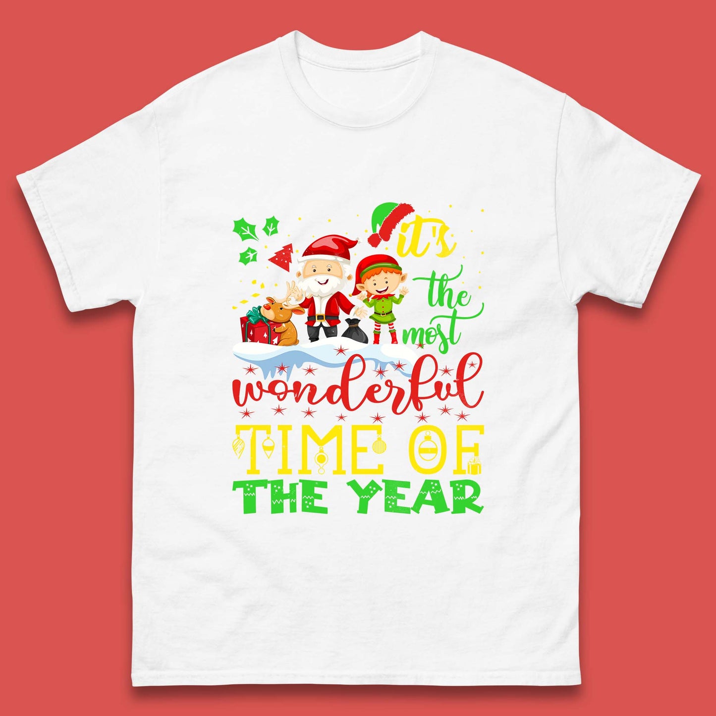 santa reindeer and elf t shirt