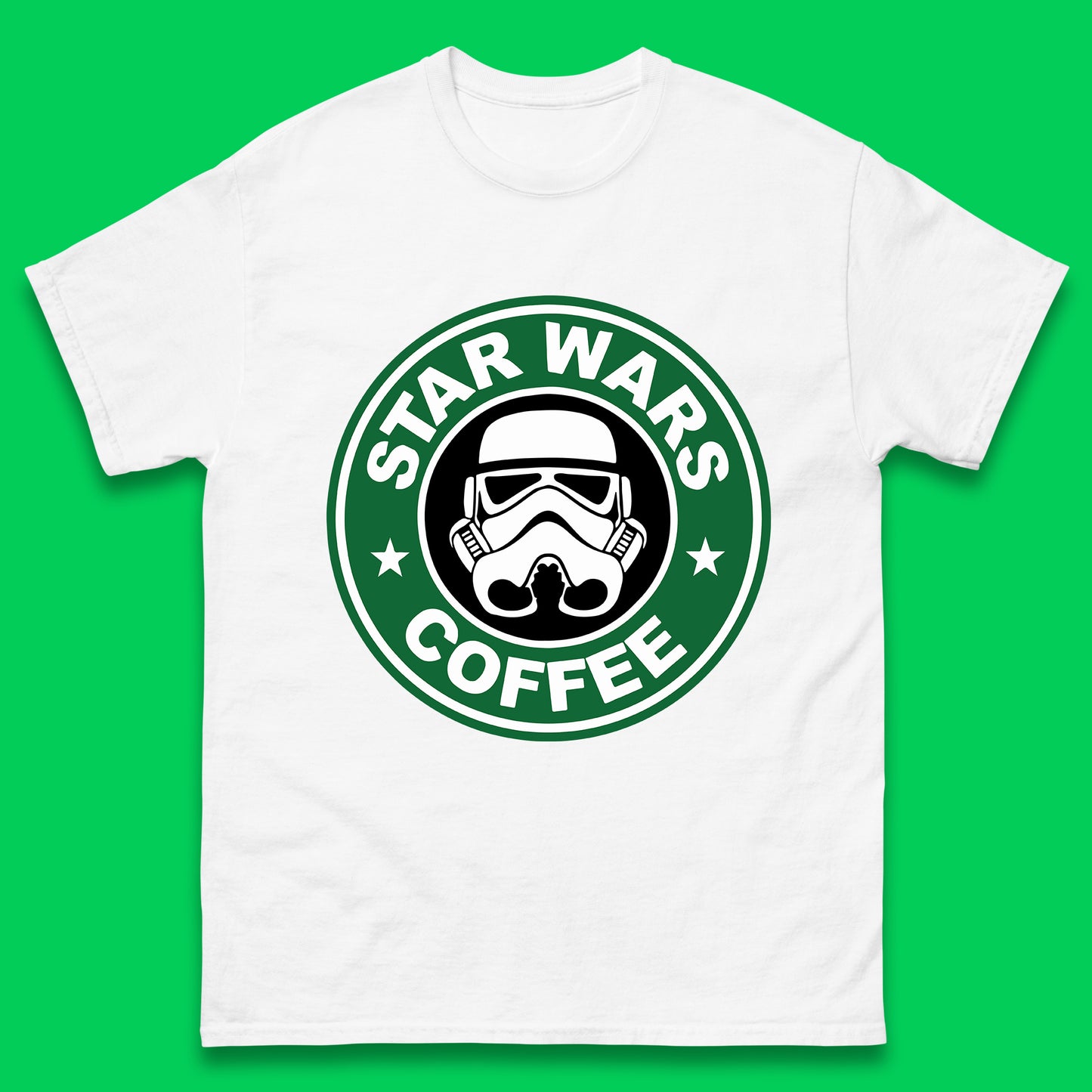 Star Wars Coffee Stormtrooper Sci-fi Action Adventure Movie Character Starbucks Coffee Spoof Star Wars 46th Anniversary Mens Tee Top