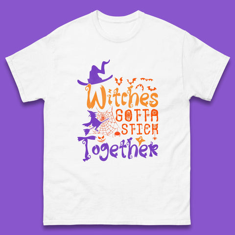 Witches Gotta Stick Together Funny Halloween Witchy Mens Tee Top