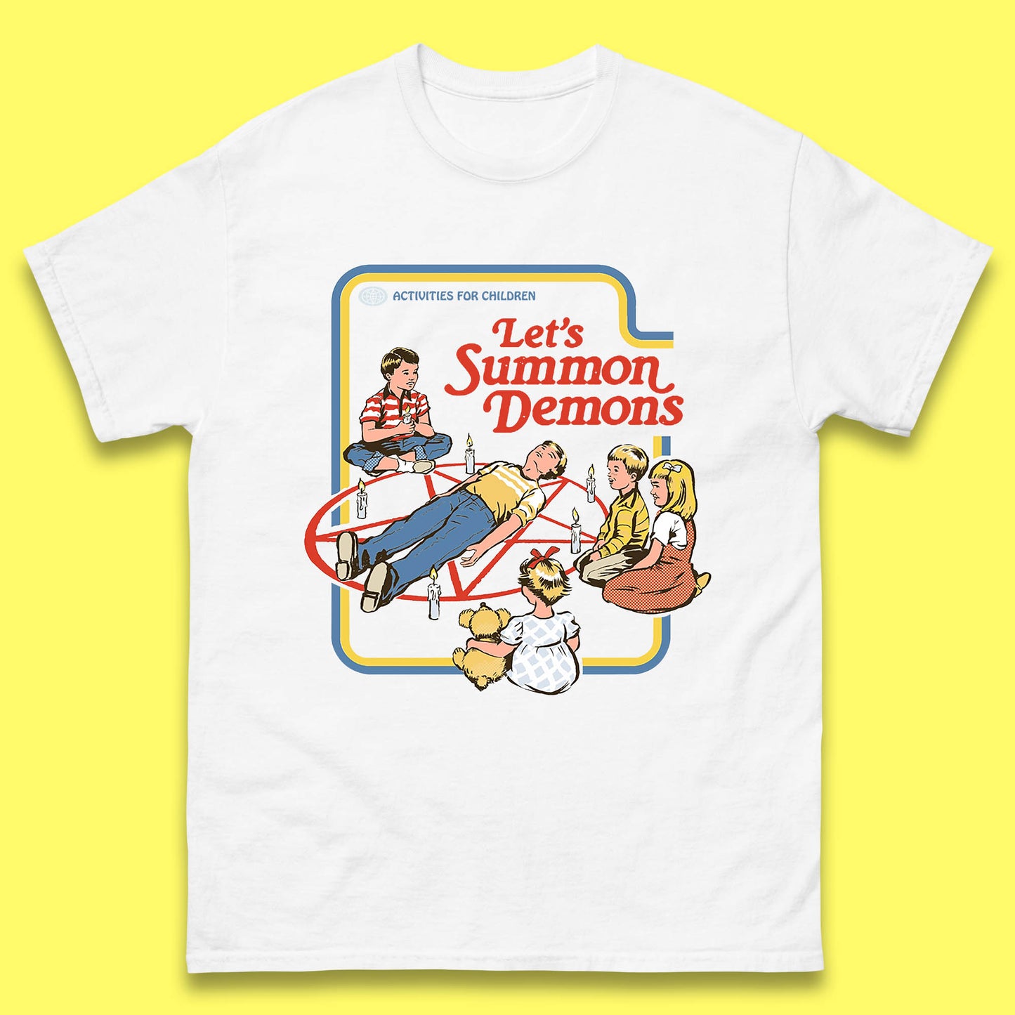 Let's Summon Demons Creepy Incantation Halloween Comic Funny Dark Humor Mens Tee Top