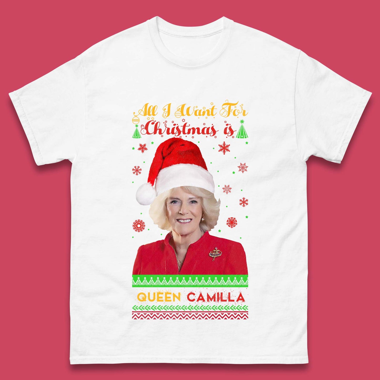 Queen Camilla Christmas Mens T-Shirt