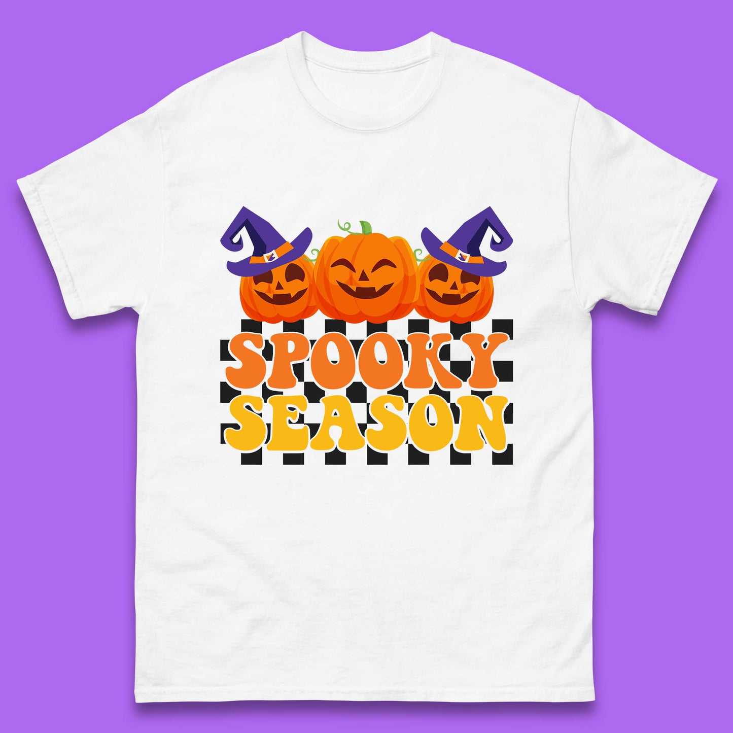 Spooky Season Halloween Jack-O-Lantern Pumpkins Spooky Vibes Mens Tee Top
