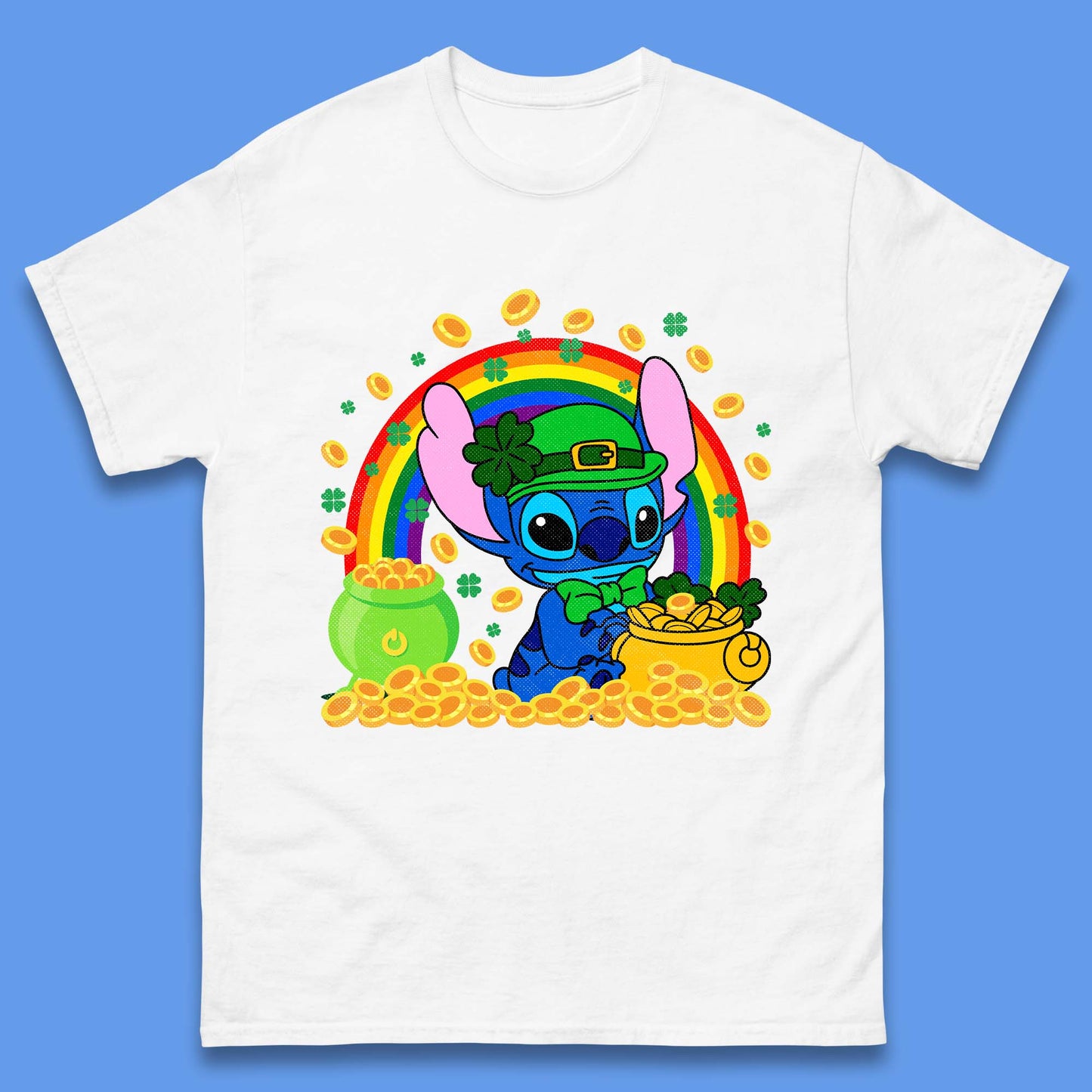 Disney Stitch St Patrick's Day Mens T-Shirt