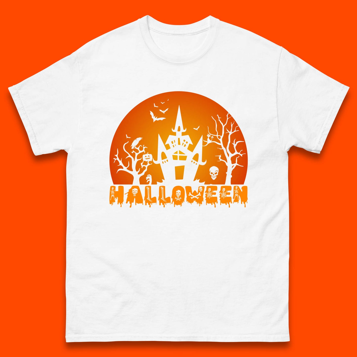 Halloween Horror Scary Hunted House Scary Spooky Night Festive Gift Mens Tee Top
