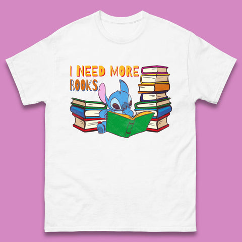 Stitch Reading A Book Mens T-Shirt