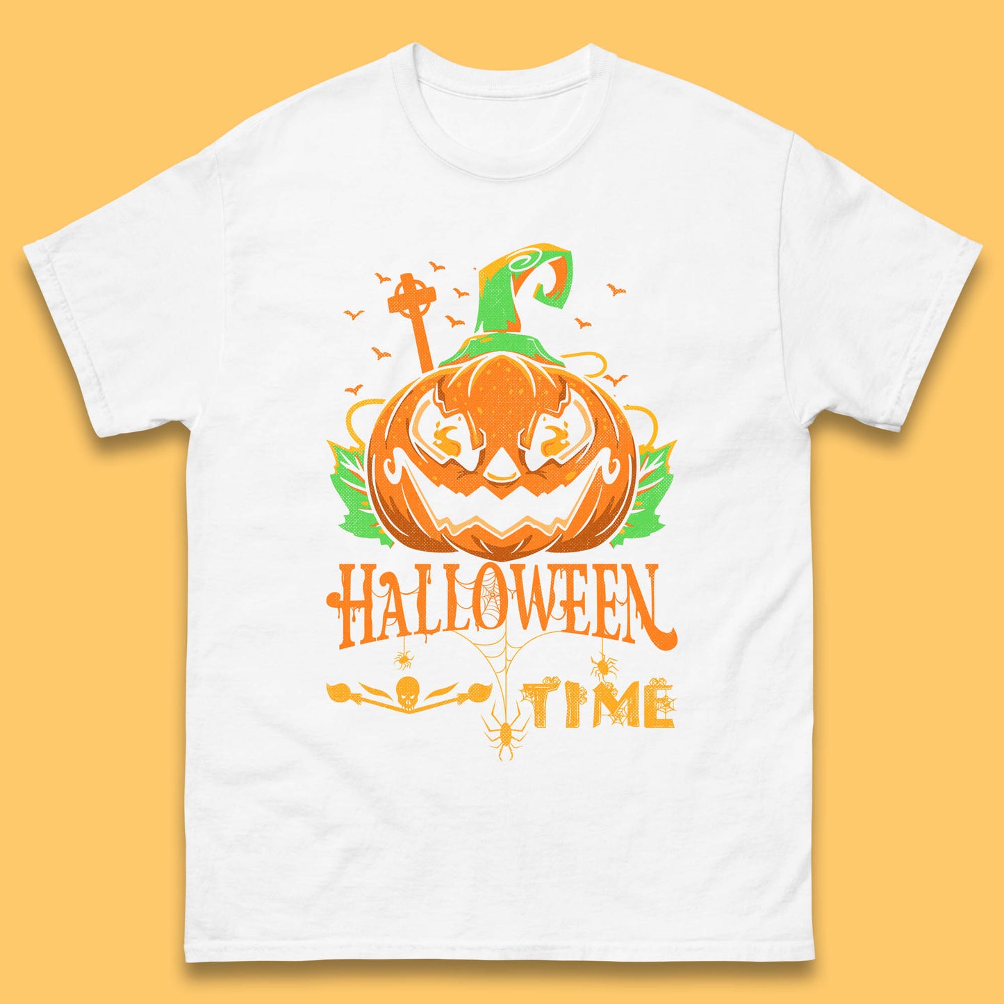 Halloween Time Scary Face Jack O Lantern Horror Pumpkin Halloween Scary Night Mens Tee Top