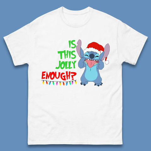 Jolly Enough Stitch Christmas Mens T-Shirt
