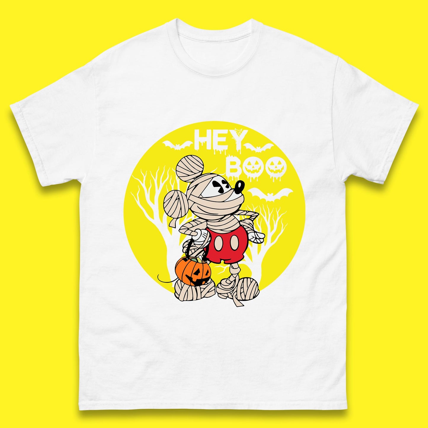 Hey Boo Disney Halloween Mickey Mouse Mummy Trick Or Treat Spooky Vibes Mens Tee Top