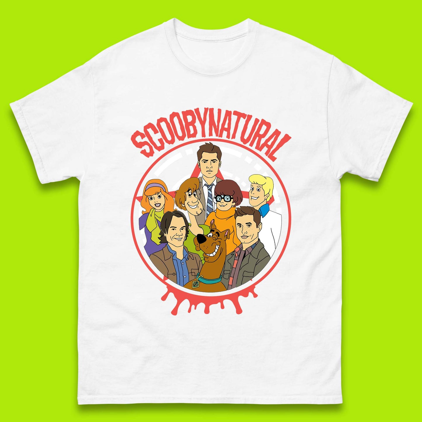 Scooby-Doo Scoobynatural Mash Up Group Shot Poster Happy Halloween Mens Tee Top