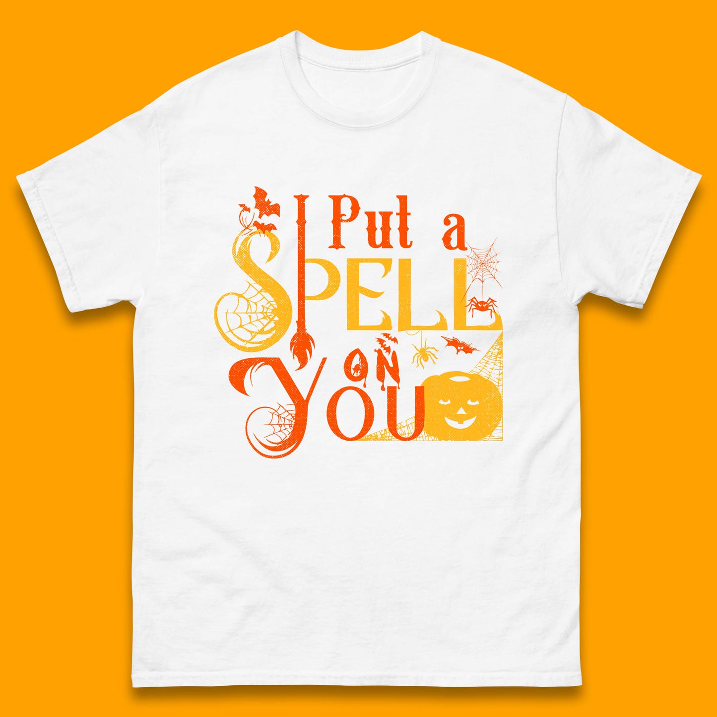 I Put a Spell on You Witch Broom Horror Spooky Scary Halloween Costume Mens Tee Top