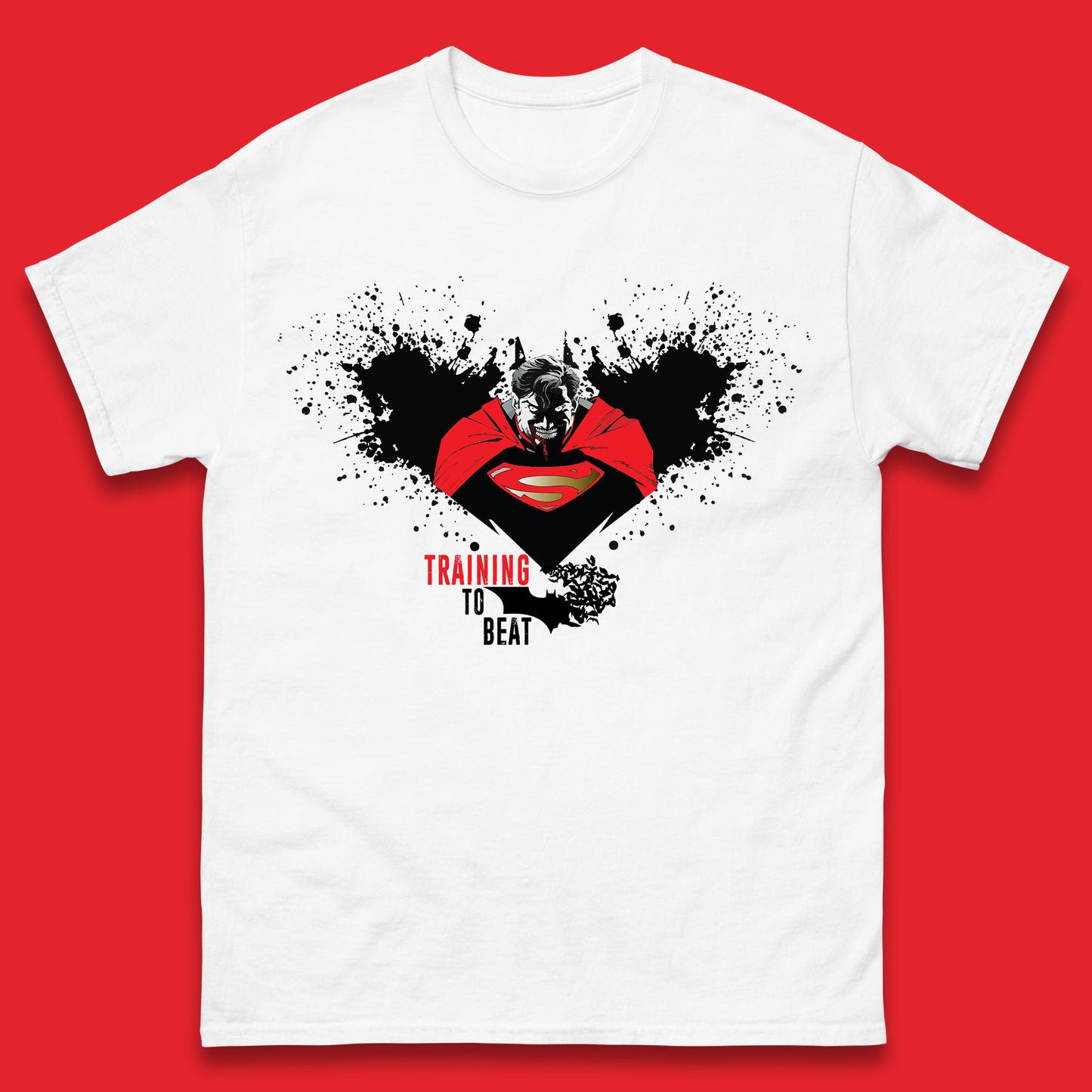 Superheros DC Comics Action Adventure Movie Character Superman And Batman Training To Beat Batman Superman Logo Mens Tee Top