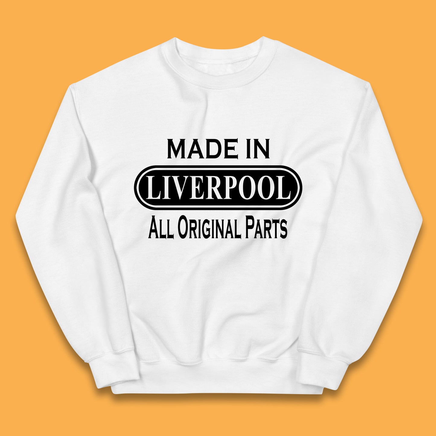 Made In Liverpool All Original Parts Vintage Retro Birthday City in North West, England Gift Kids Jumper