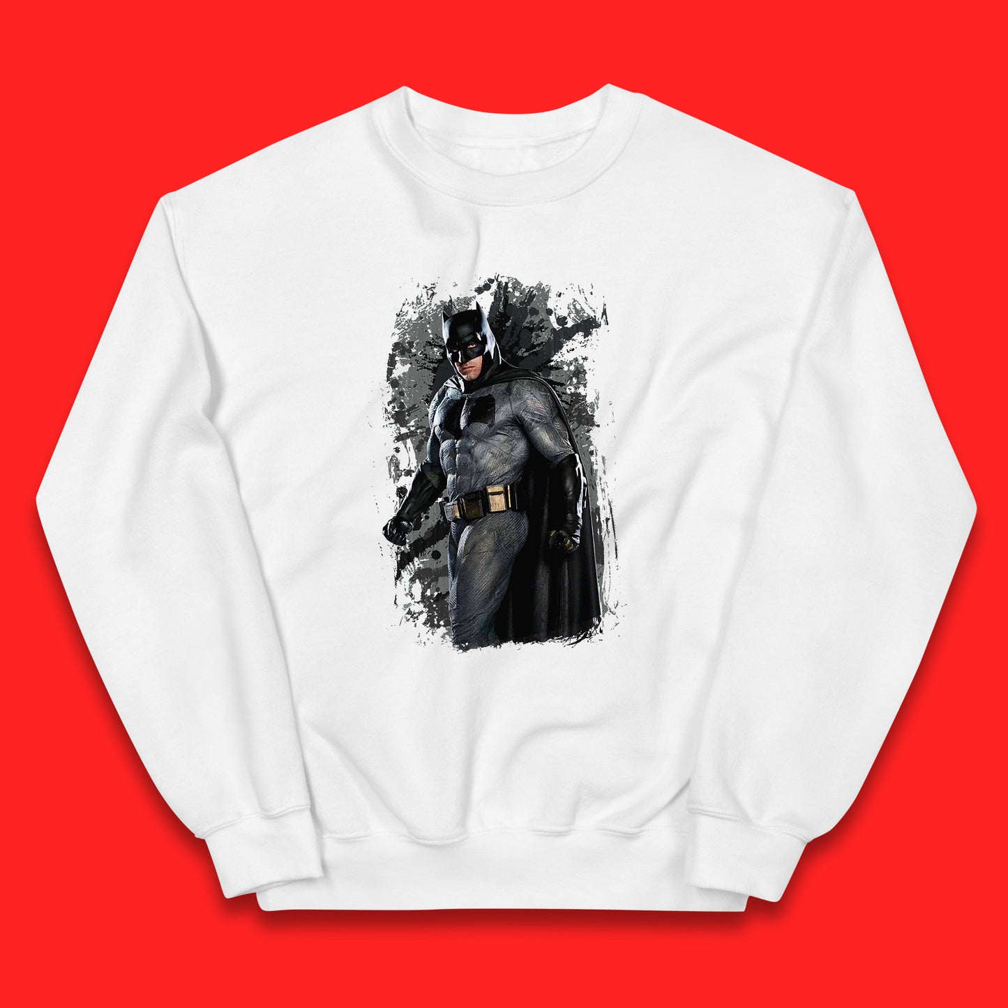 DC Comics Batman Superhero Movie Character Batman Emblem Costume Grunge Affect Kids Jumper