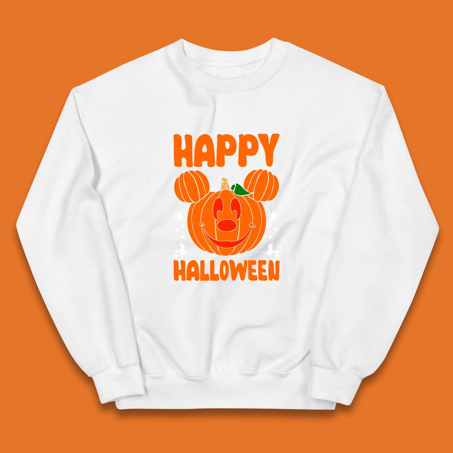 Happy Halloween Disney Mickey Mouse Jack-o-lantern Pumpkin Face Horror Scary Disney Trip Kids Jumper