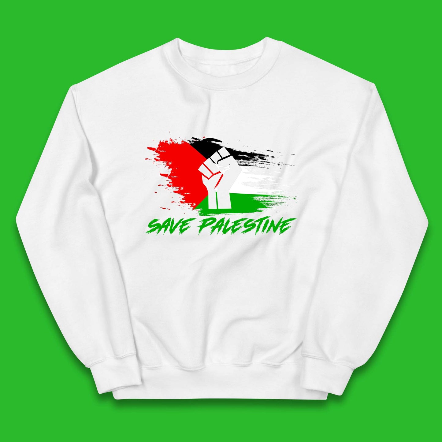 Save Palestine Freedom Protest Fist Palestine Flag Stand With Palestine Support Palestine Kids Jumper
