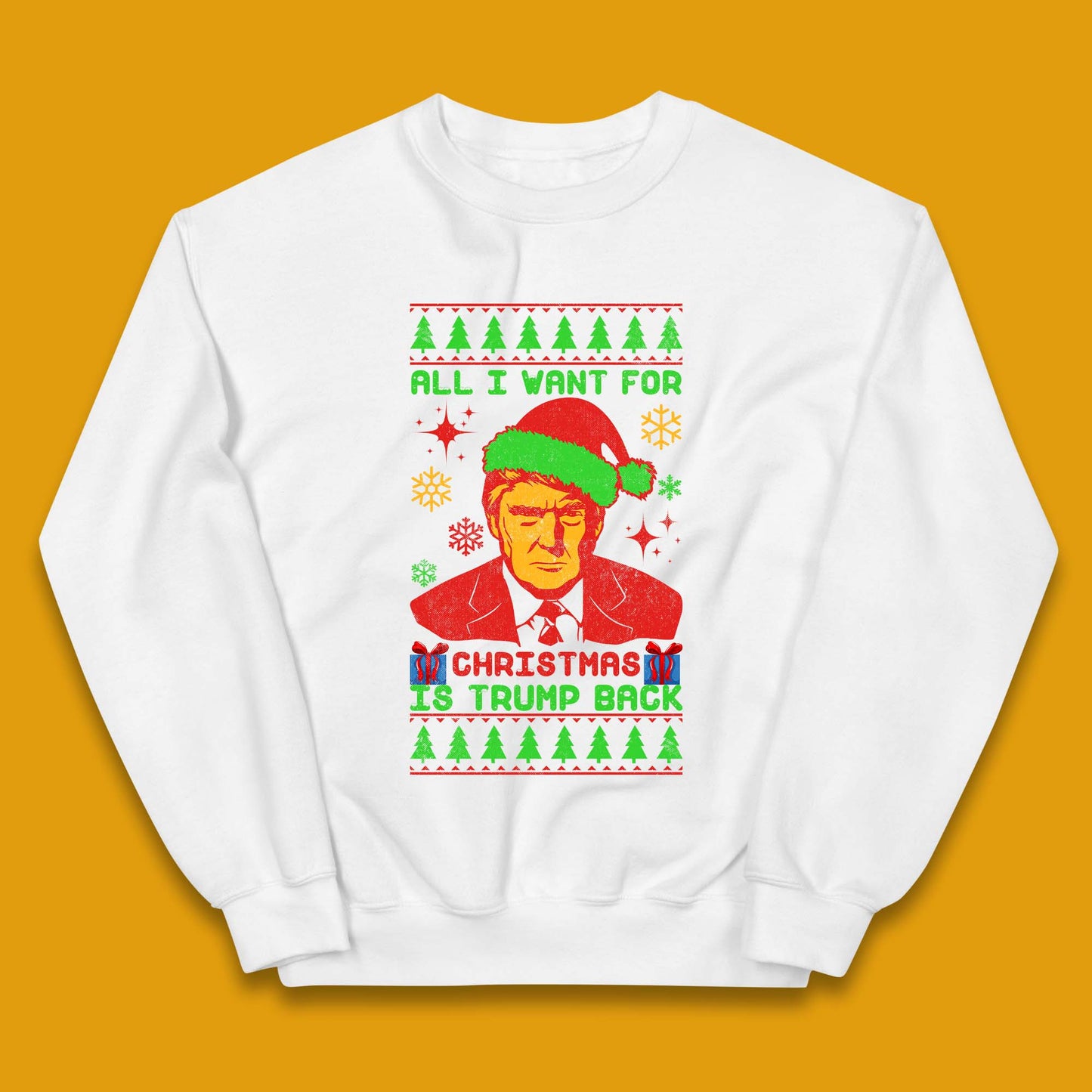 Trump Back Christmas Kids Jumper