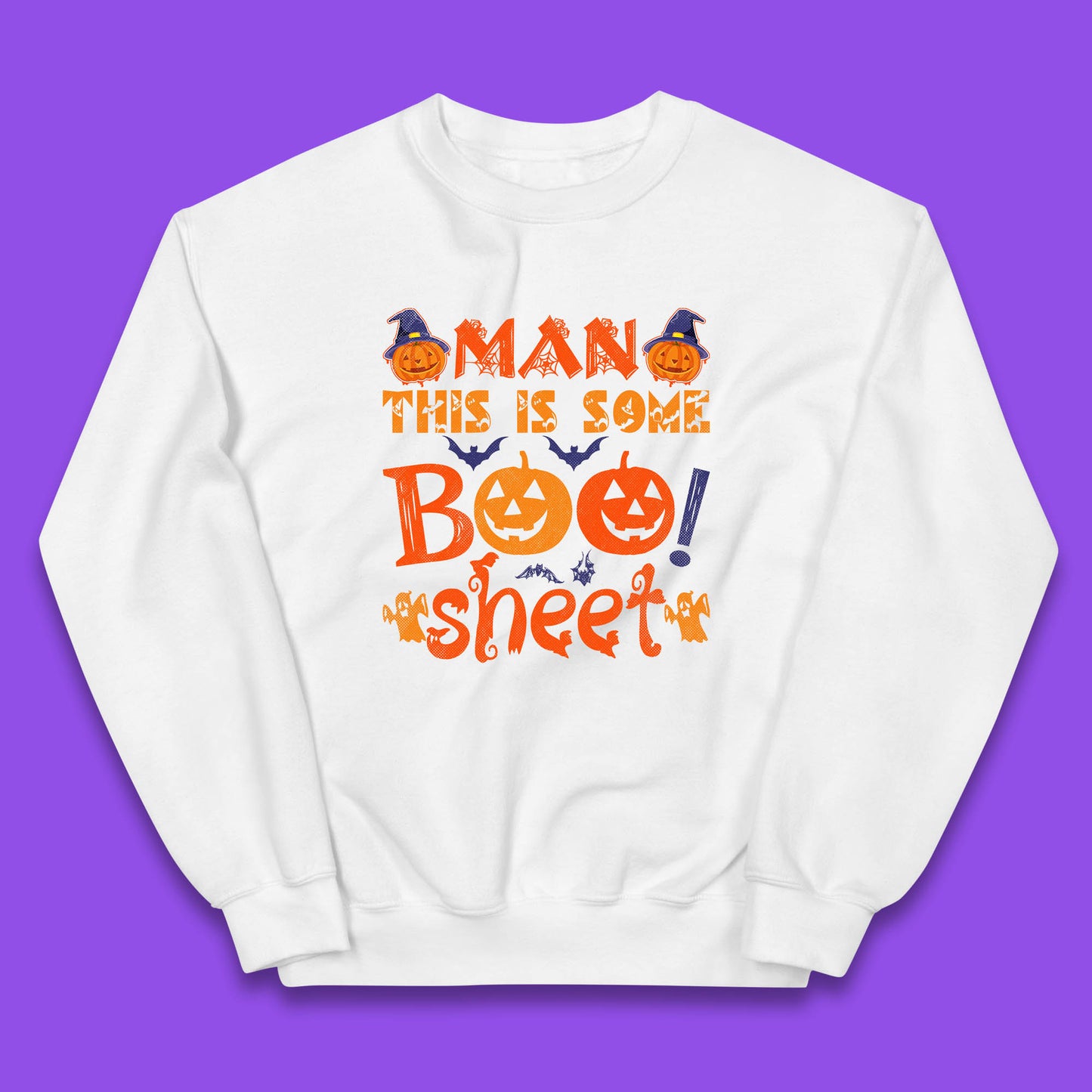 Man This Is Some Boo Sheet Funny Ghost Halloween Costume Kids Jumper