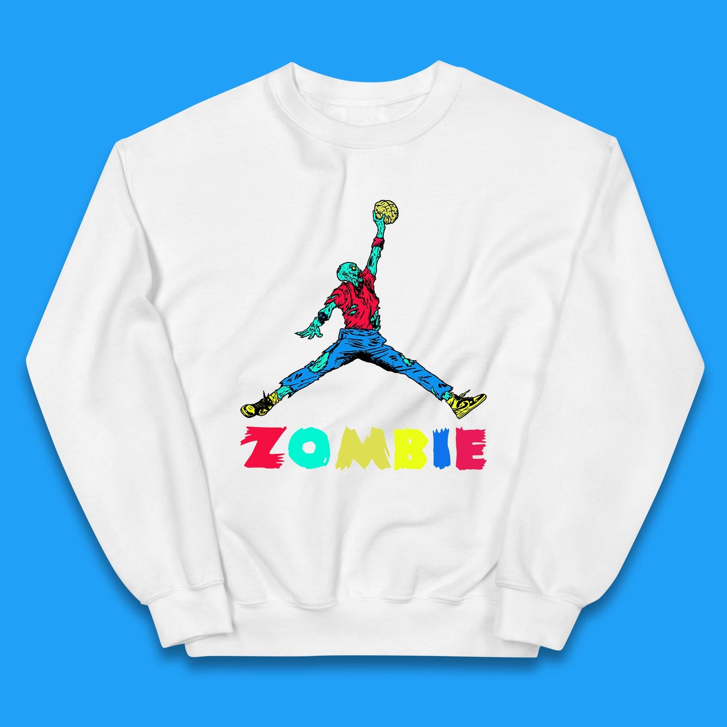 Air Zombie Jumpman Halloween Zombie Parody Funny Humor Kids Jumper
