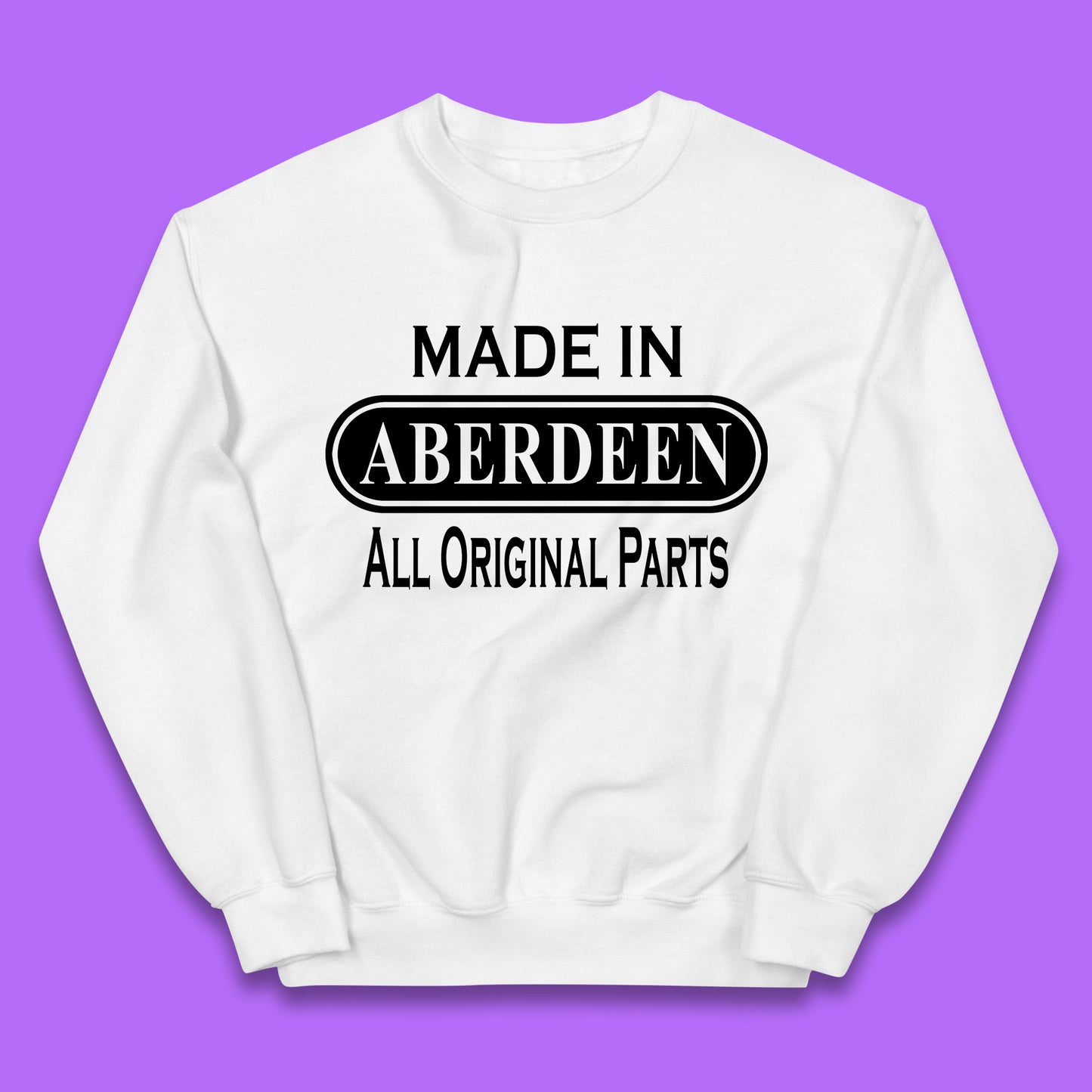 Made In Aberdeen All Original Parts Vintage Retro Birthday City In Scotland Gift Kids Jumper