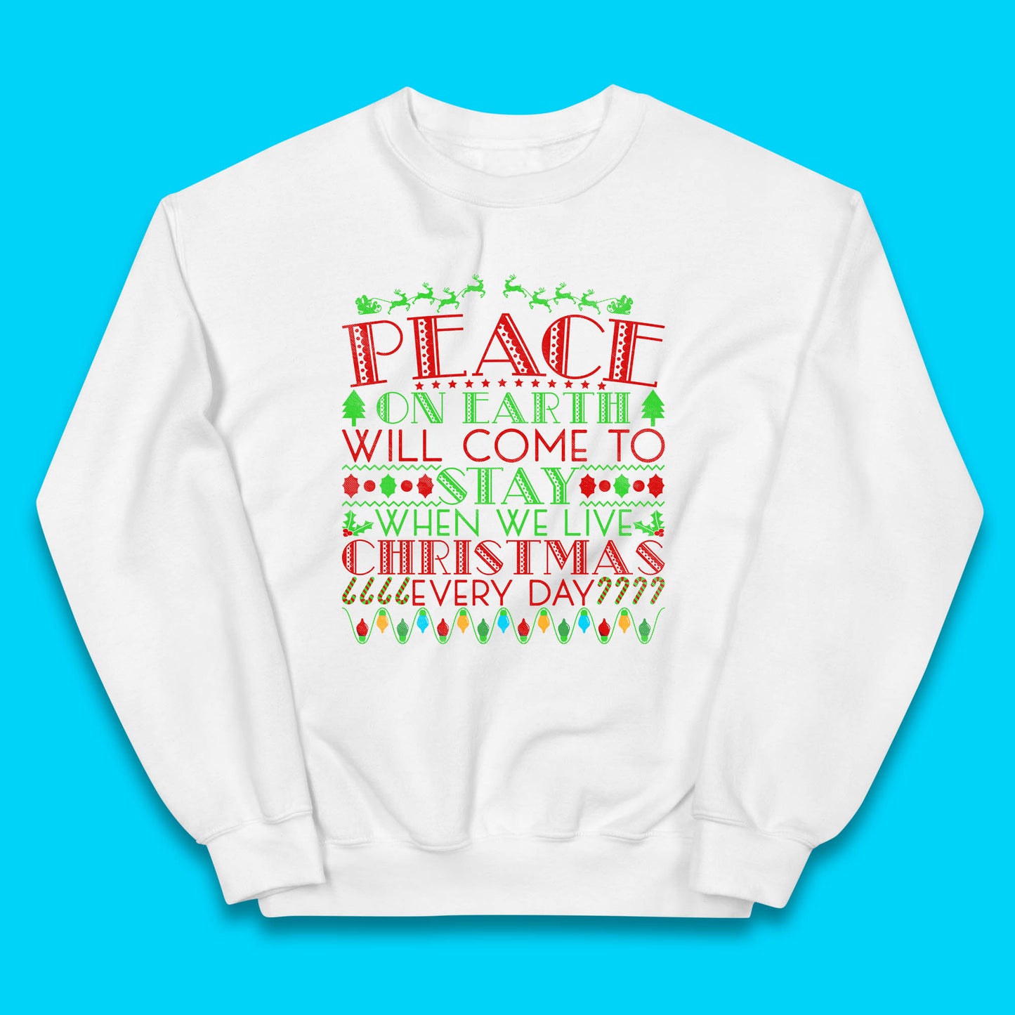 peace on earth christmas quote jumper