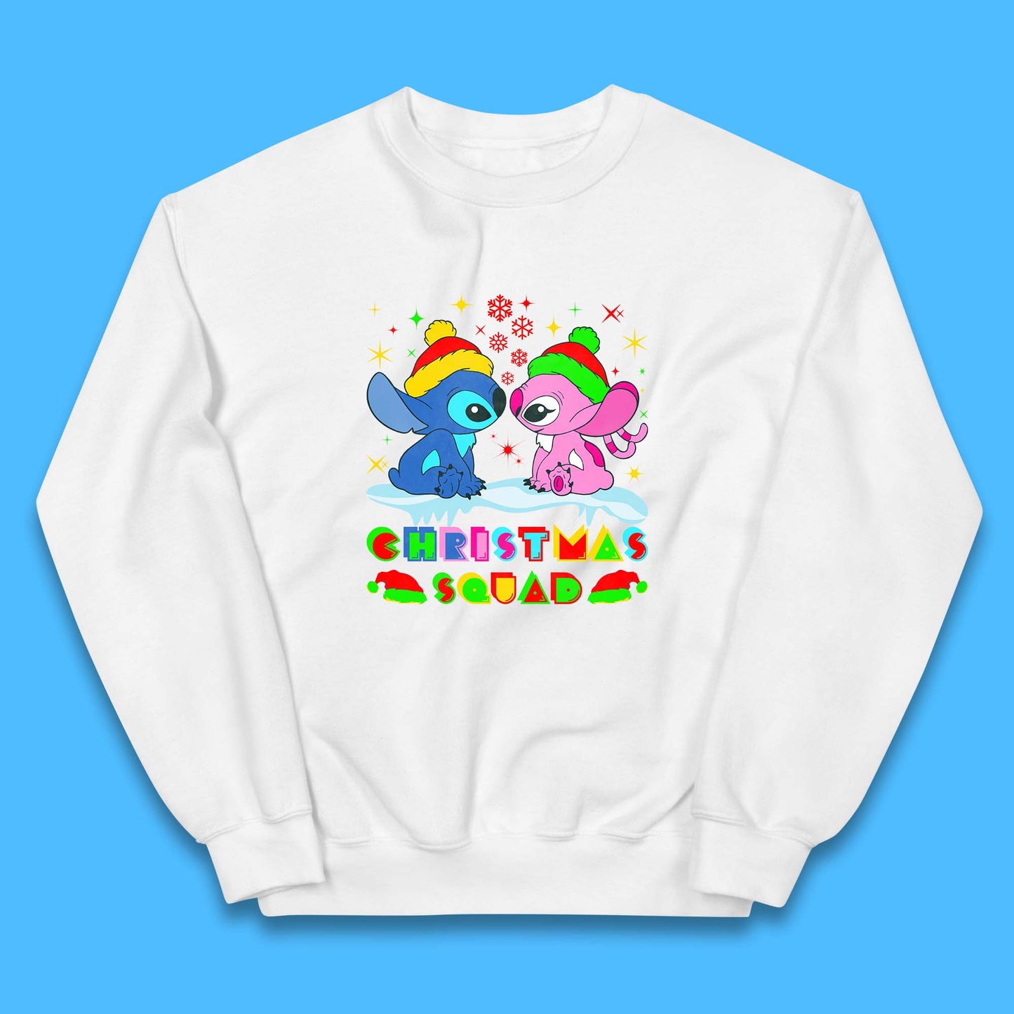 stitch and angel christmas jumper