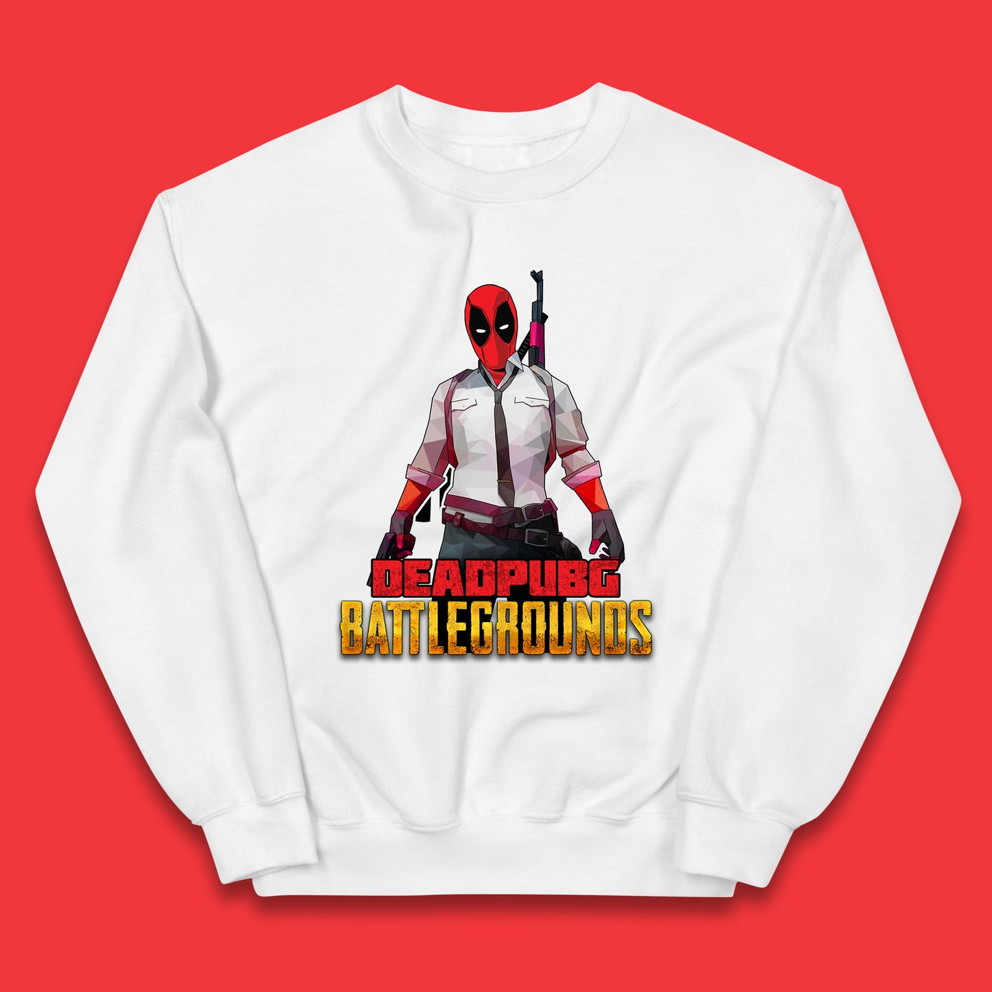 Deadpubg Battlegrounds Deadpool FPS Comic PUBG PlayerUnknown'S Battlegrounds Inspired Parody Gaming Kids Jumper