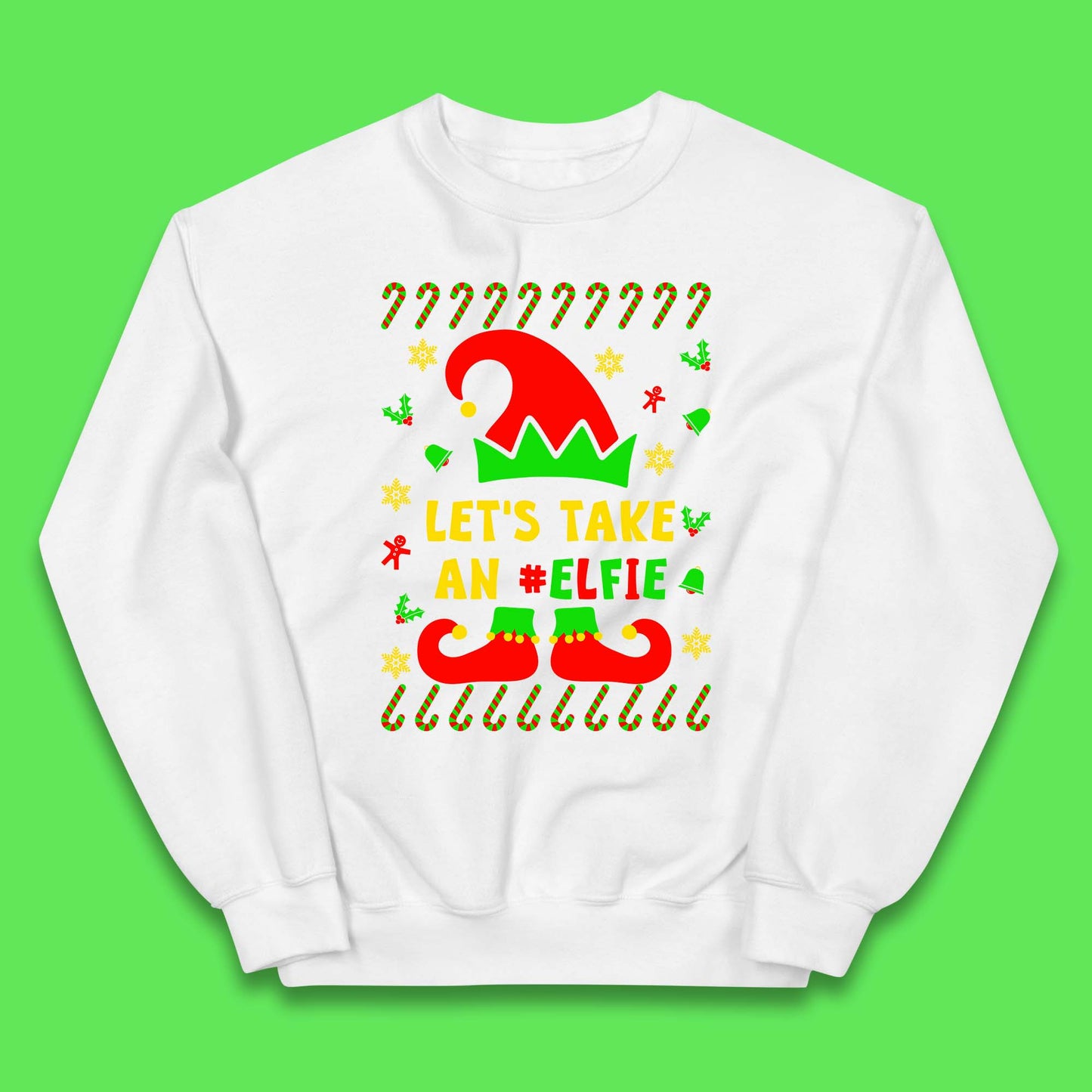 Let's Take An Elfie Christmas Kids Jumper