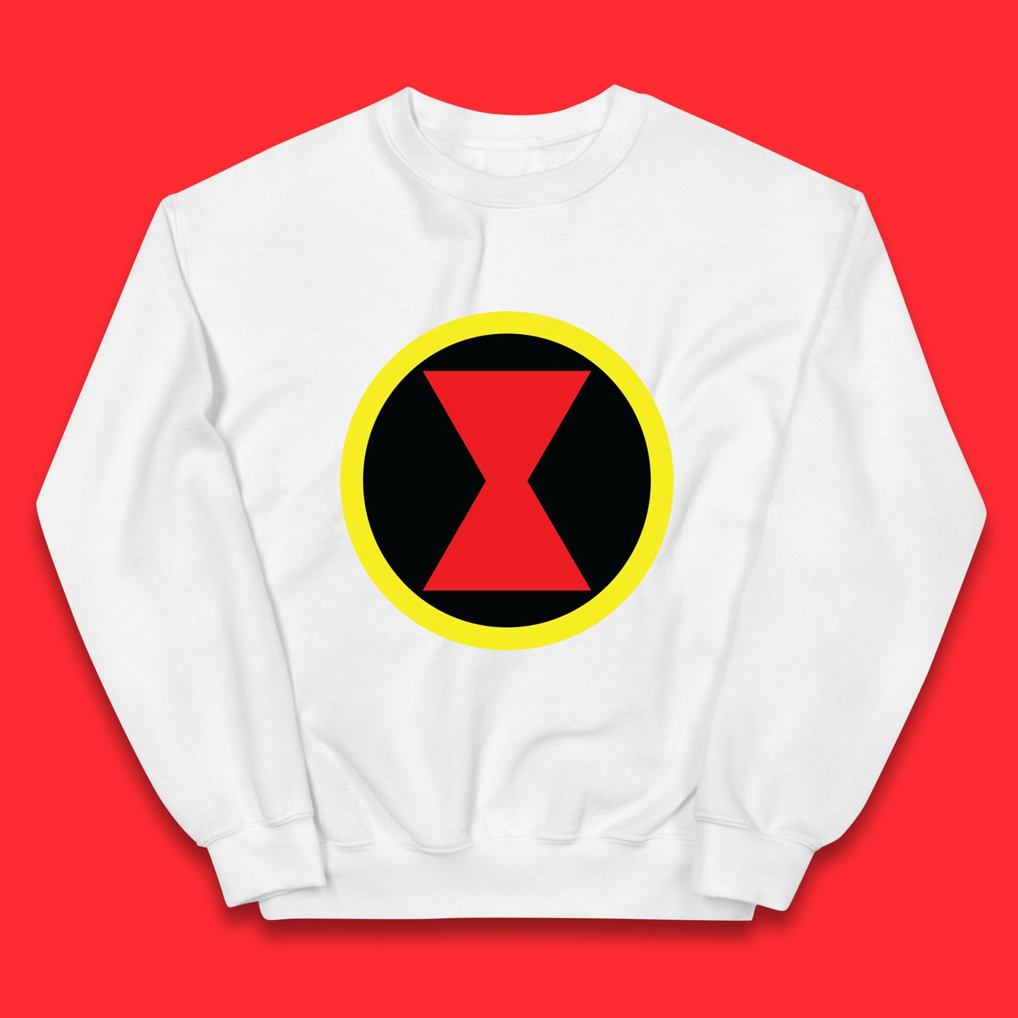 Black Widow Diy Black Symbol Logo Marvel Avengers Superhero Marvel Comics Gift for Marvel Fan Kids Jumper